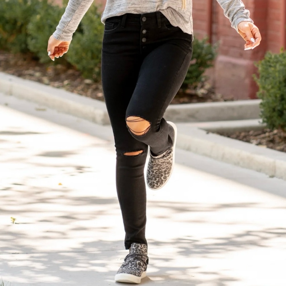 Vervet Flying Monkey Jean Distressed Button Fly S… - image 3